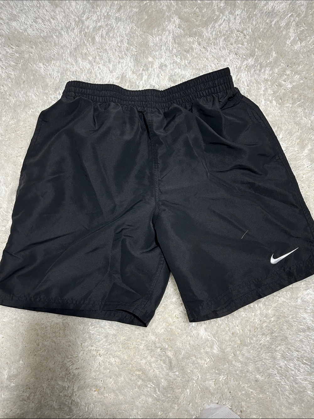 Nike Black Men’s Athletic Shorts with White Swoosh